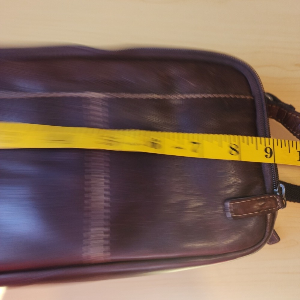 Jack Georges American Voyager Double Zippered Crossbody Brown Leather Bag  EUC - Picture 8 of 10